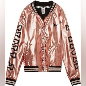 Victoria's Secret PINK Fashion Show Rose Gold Bomber Jacket